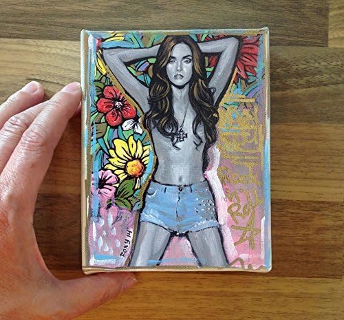 Original mini painting printed on stretched canvas / WOMAN PORTRAIT / 10 X 13 cm / female painting / Art gift / Woman Figure painting / Giclee art prints