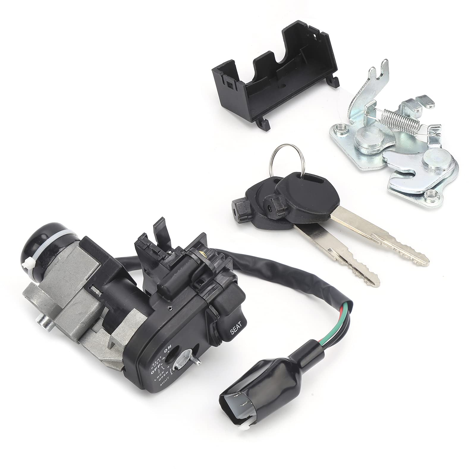 Photo 1 of *SEE CLERK NOTES* Klanata Complete Scooter Ignition Switch Key Set, 4-Wire Port, Compatible with GY6 150c c, Gas Ignition Switch and Tank Cap Lock Assembly