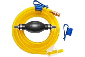 MILADO Gasoline Transfer Pump - Fuel Transfer Pump, Gas Pump Portable Hand Fuel Siphon Pump, Oil, Diesel, Water, Liquid, Fluid, High Flow 10 Ft Siphon Hose for Gasoline
