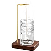 Docaharbour Incense Holder for Sticks, Vintage Glass Incense Burner | Upside Down incense-stick holder,for Meditation, Yoga, Spa & Home Decor, Removable Ash Catcher, Solid Wood Base