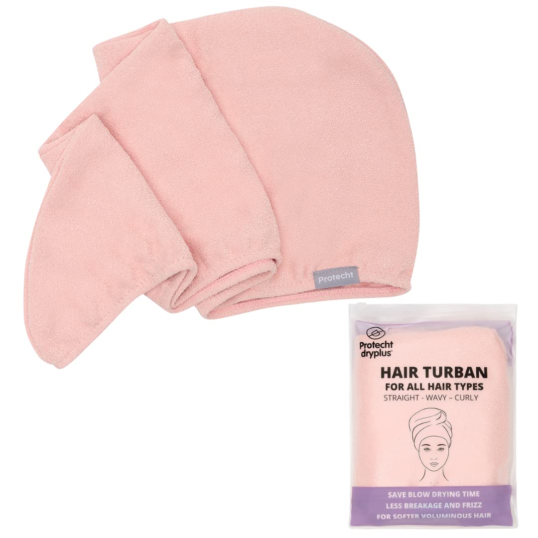 PROTECHT DRYPLUS Super Absorbent Microfibre Hair Turban - Gossamer Pink — image 1