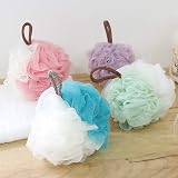 Omenluck 3Pcs Bath Loofahs Body Sponges Mesh Pouf Shower Balls Back Scrubber view 2