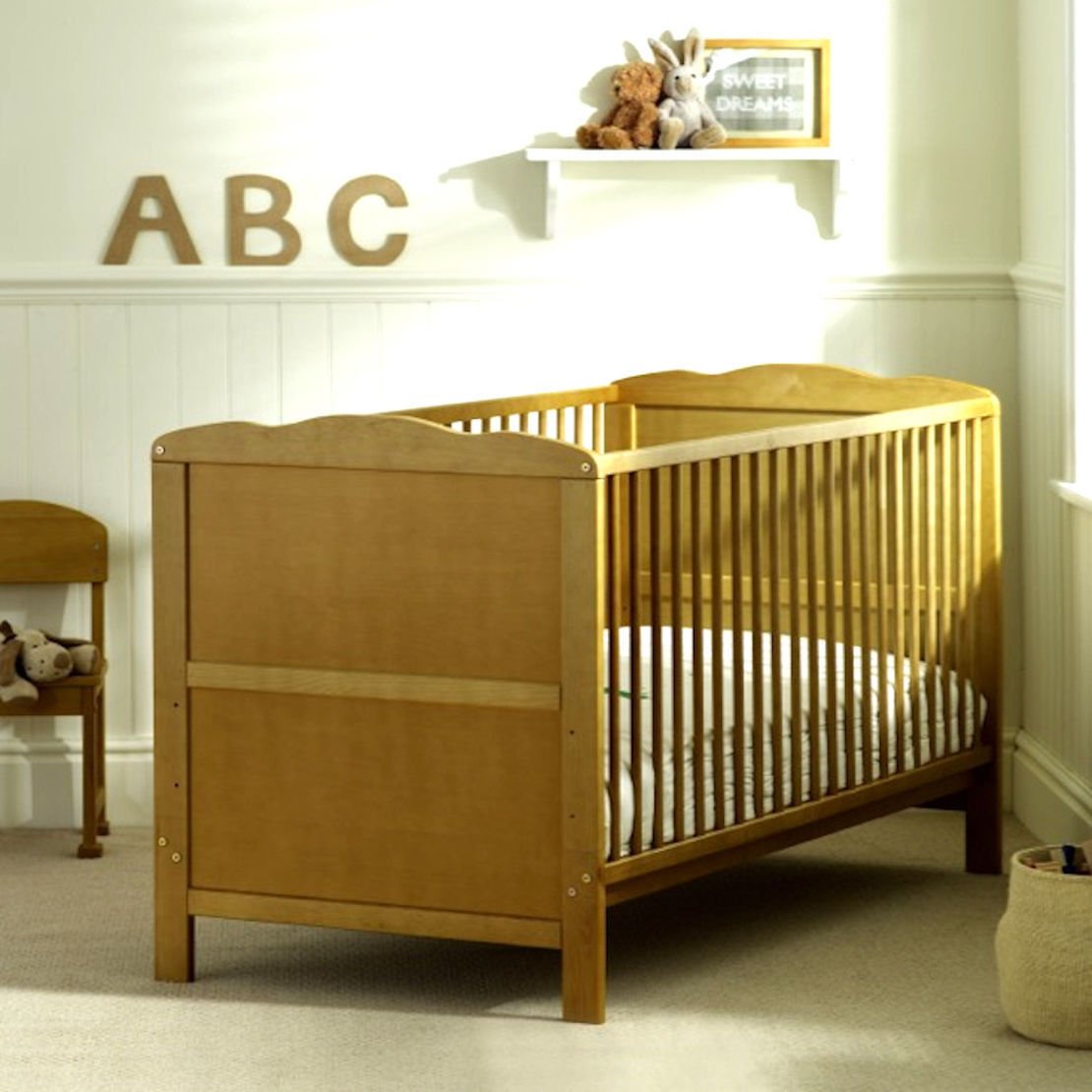 white and pine cot