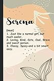 Serena: Serena Notebook / Journal, Cute