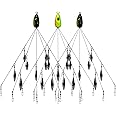 HCHinn Alabama Rig for Bass Striper Fishing Lures Baits 5 Arms Umbrella A-Rig Swimbaits with 8 Willow Leaf Blades for Trout Perch Walleye Freshwater/Saltwater Boat Trolling and More