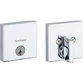 Kwikset Downtown Single-Cylinder Deadbolt with SmartKey Security, Chrome | Single cylinder deadbolt, deadbolt lock, front door lock, exterior door lock, keyed deadbolt, SmartKey Security