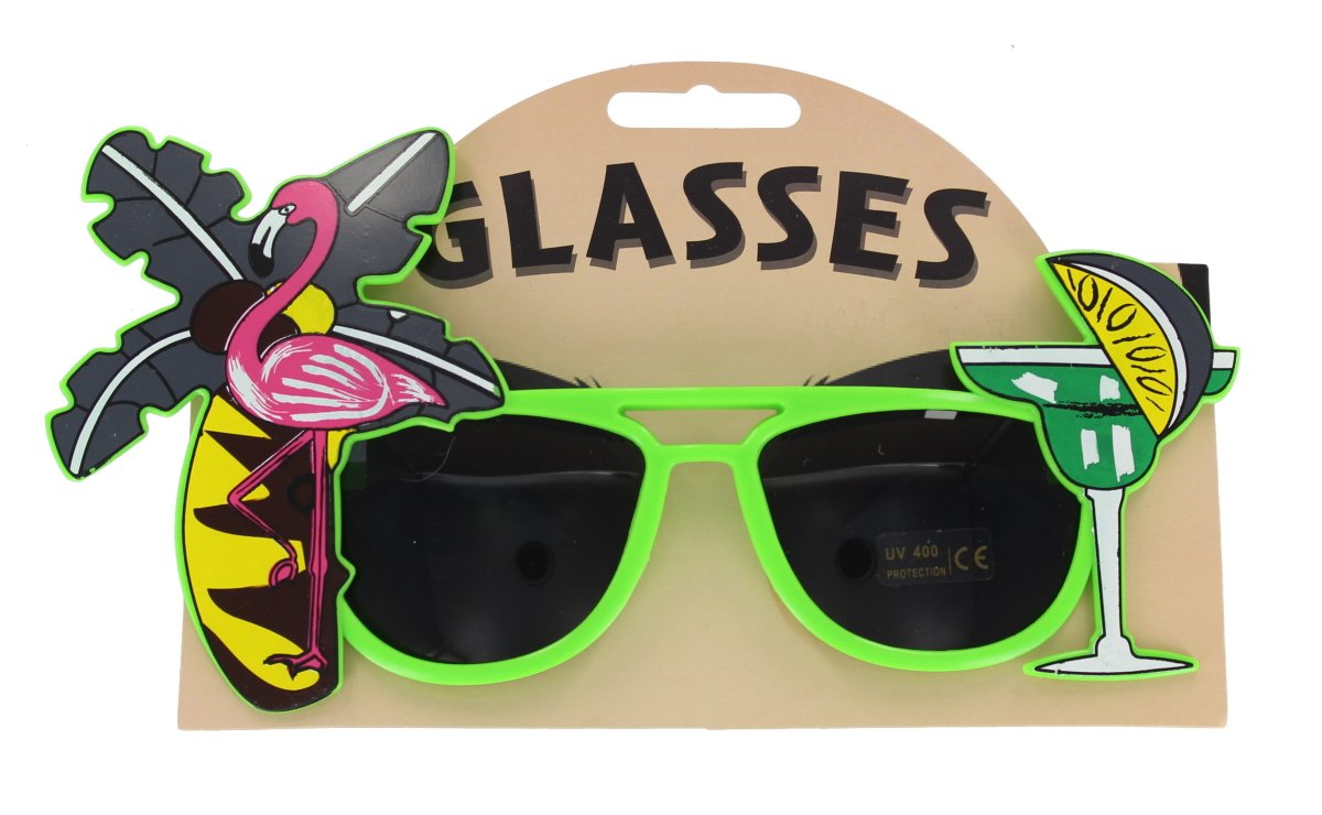 HENBRANDT Tropical Party Novelty Sunglasses - Single - Assorted Colours