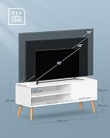 VASAGLE TV Unit 120 cm Wide White TV Stand for 55 Inch TVs LTV120T46 view 6