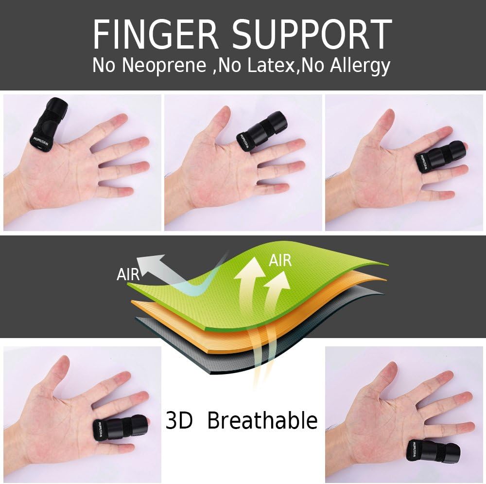 MUMUSAN Finger Extension Splint for Trigger Finger, Acupressure Massage Rings, Pain Relief from Stenosing Tenosynovitis, Finger splints Braces for Arthritis, Wounds, Malleable Metallic Hand Splint fi: Health & Personal Care