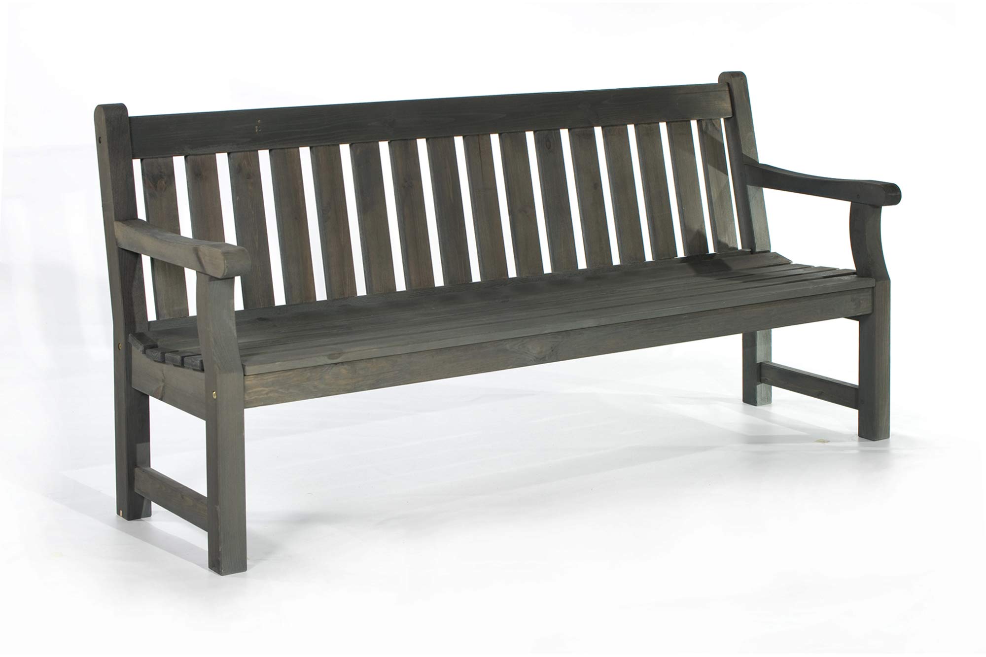 BrackenStyle Darwin Park Bench – Durable Heavy Duty Garden Seat – Suitable for 4 People 183cm Length (Dark Grey)