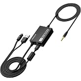 PROZOR 192kHz Digital to Analog Converter - DAC Digital Optical Toslink to 3.5mm Stereo Audio Adapter, SPDIF to 3.5mm Jack Amp for HD TV, Set top Box, DVD/Blu-Ray Players etc