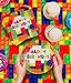 82 Piece Building Blocks Party Supplies Set Including Banner, Plates, Cups, Napkins, and Tablecloth, Serves 20