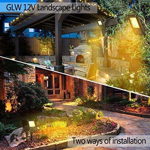 GLW 12V Landscape Lights 10W Low Voltage Waterproof Outdoor Spotlights IP65 Waterproof Garden Lights,3000K Warm White [8 Pack] - Thumbnail 3
