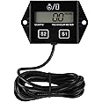 Runleader Digital Hour Meter Tachometer, Maintenance Reminder, Battery Replaceable, Automatically Shutdown, Use for ZTR Lawn Mower Tractor Generator Marine Snowmobile.