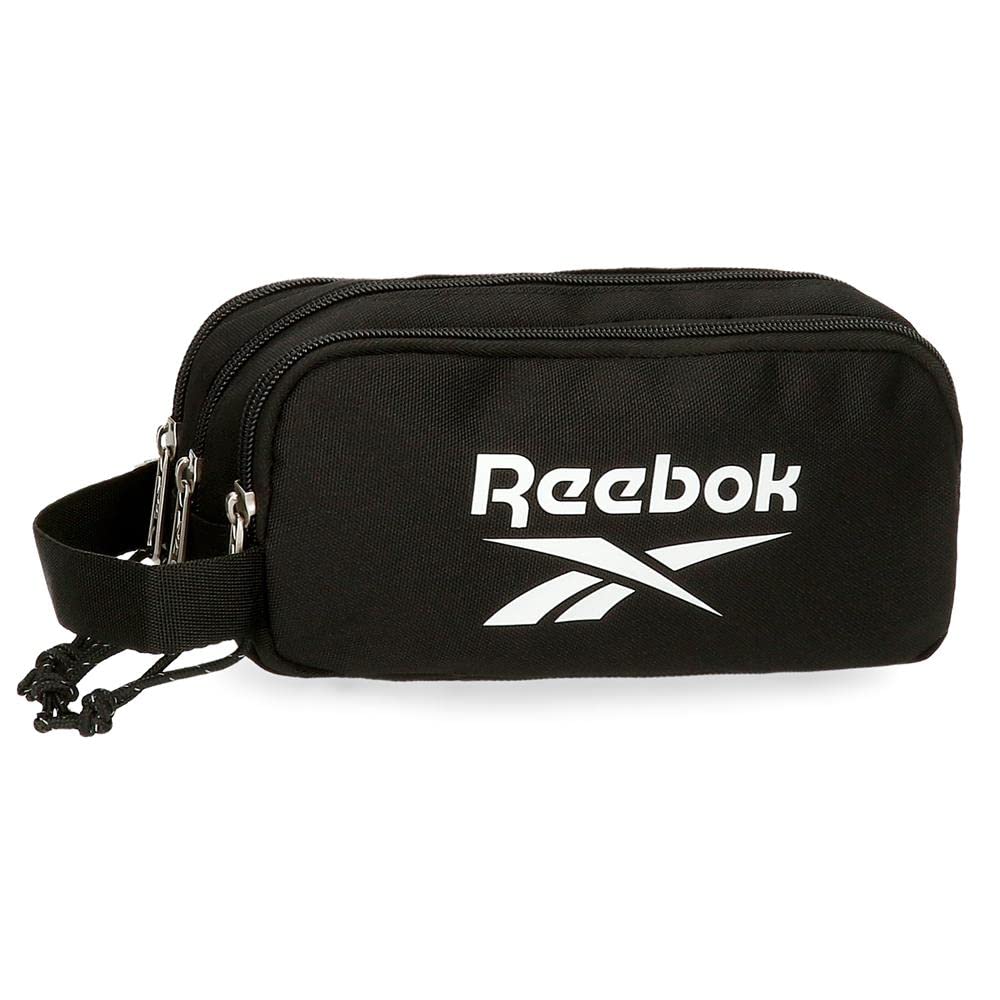 Reebok Boston Pencil Case, 3 Compartments, Black, 22 x 10 x 9 cm, Polyester