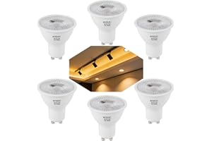 GU10 LED Bulb Dimmable, 6 Pack GU10 LED Bulbs 3000K 500LM Warm White, 7W(50W Equivalent) Track Light Bulbs, Long Lifetime GU1