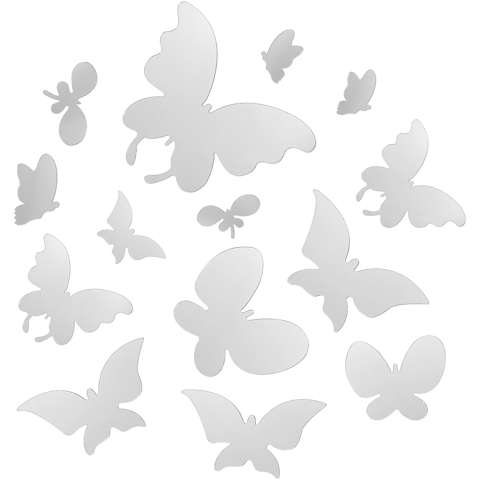 VORCOOL 3D Mirror Wall Sticker Butterfly Acrylic Mirror Wall Sticker for Bedroom Living Room Bathroom Wall Decoration