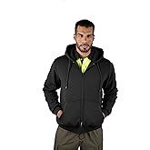 RYNO GEAR Men's Security Guard Silkscreen Front & Back Black Full Zip Hoodie, Fleece Hoodie.