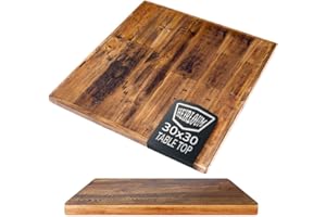 HEIRLOUM Reclaimed Wood Table Top - Rustic Recycled Wooden Piece Perfect for Signs, Counters, Kitchens, Dining and Coffee Table Tops (Straight Plank Table Top, 30" x 30")