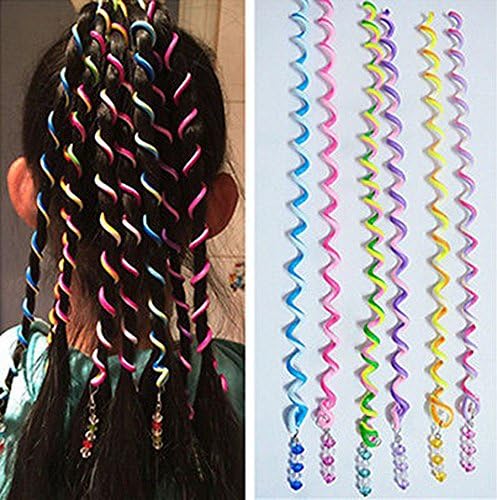 Klemmer Lover 6Pcs/Set Fashion Colorful Women Baby Girl Hair Styling Twister Clip Hair Decorations Headwear with Crystal Pendant Braider Tool DIY Accessories
