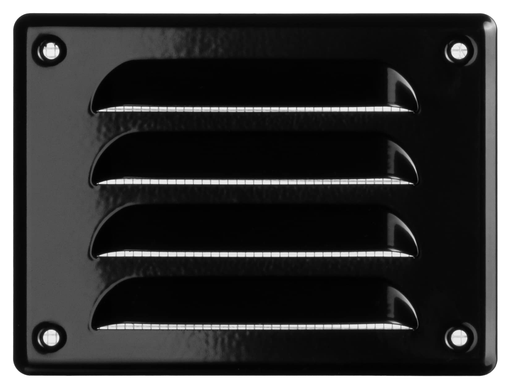 LIRAST 140x105mm Vent Cover Black - 5.5x4 inch Wall Vent Cover with Insect Mesh - Round Ceiling Soffit Vents - External Vent Cover - Metal Ventilation Grilles - Air Vent Covers for Walls