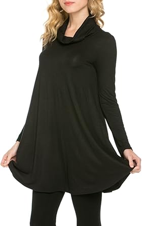 cowl neck tunic dress