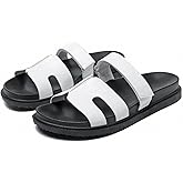 JSWEI Women's Slide Sandals Women's Slippers Shoes Non-Slip Comfortable and Adjustable Summer with Arch Support Indoor/Outdoor Flat Slippers Beach Sandalias Para Mujer