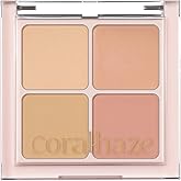 CORALHAZE Skin Fit Concealer Mix Palette, 4colors for Seamless Natural Coverage, Long-Lasting and Natural Lightweight Formula, Buildable Full Coverage for Dark Circles & Blemishes, Korean Makeup