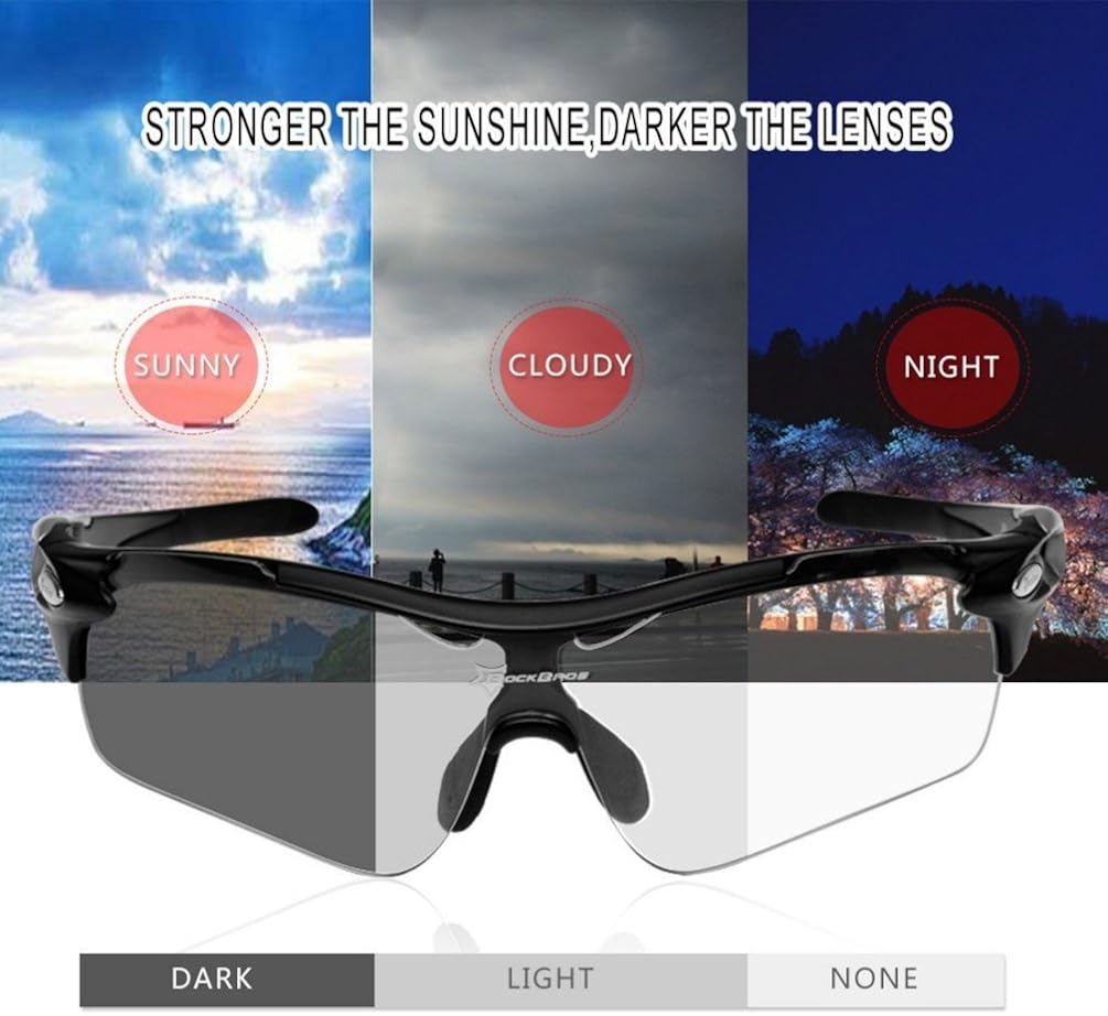 ROCKBROS Sports Sunglasses Cycling Glasses Photochromic Glasses for Mountain Bike Fishing Transparent PC Lenses UV400 Ultra Light Unisex - Image 3