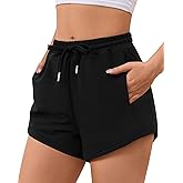 LYHIPSS Sweat Shorts Women Comfy Trendy Casual Summer Drawstring Cotton Lounge Shorts Womens Athletic Outfits Clothes