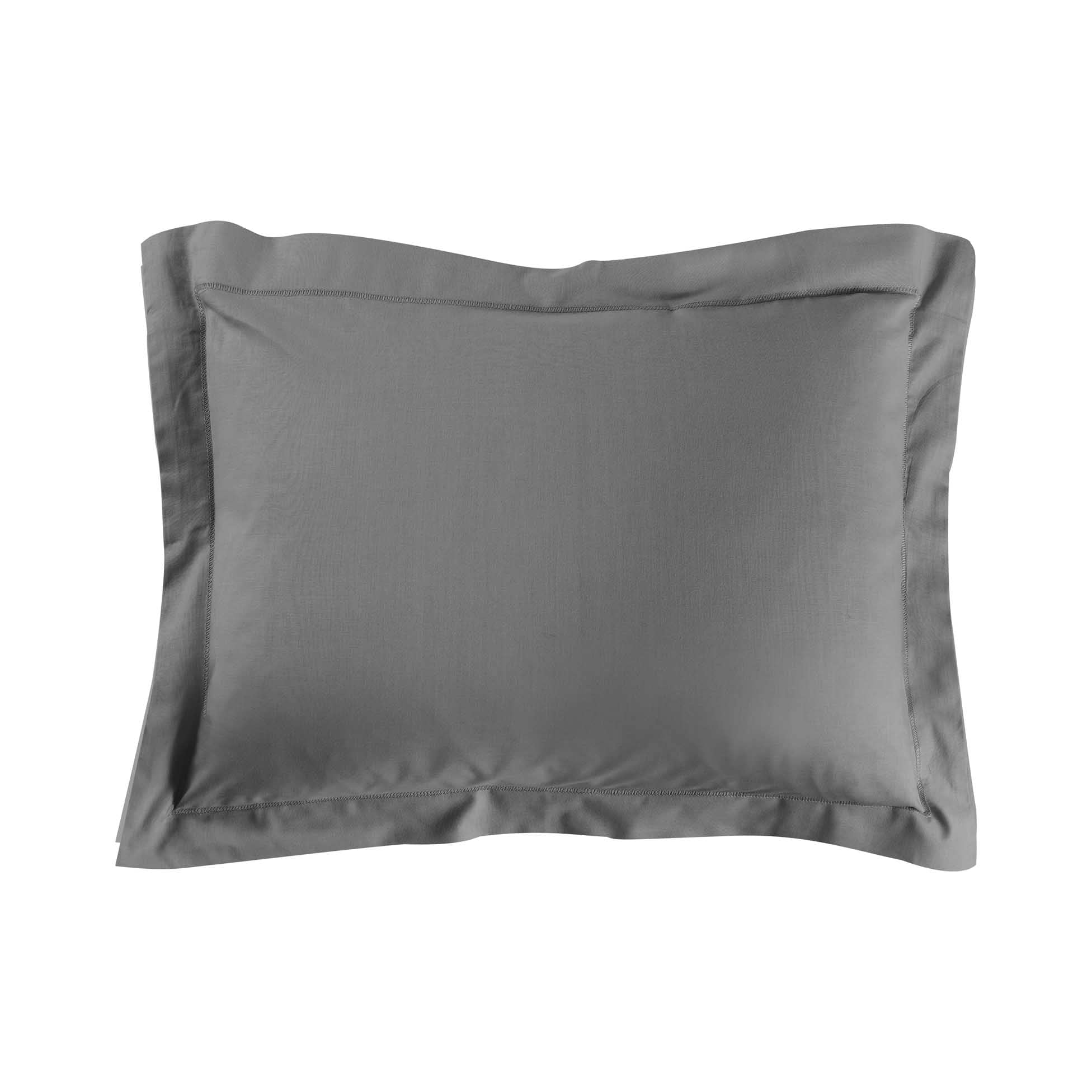 douceur d'intérieur, Pillowcase (50 x 70 cm) Lina Anthracite, 100% Cotton