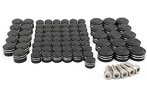 DAKLVNG Bolt Covers Engine Head Bolts Toppers Caps Kit Aluminum for Harley Twin Cam Touring 2007-2016 Road King Electra Glide Street Glides Road Glide FLT FLH 75 Pcs (White Black)