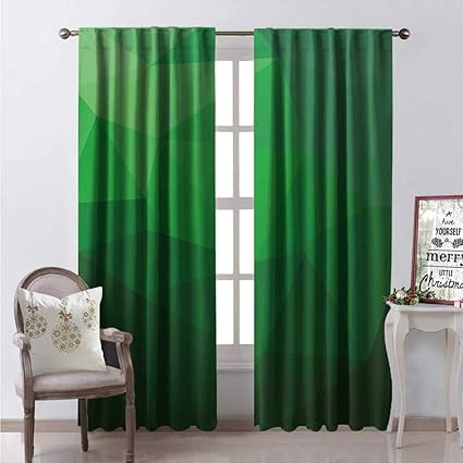Amazon Com Hengshu Hunter Green Window Curtain Drape Futuristic