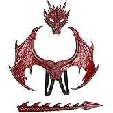 furlinkhm Kids Dinosaur Costume Dress Up Wings Dragon Tail Mask Set Halloween for Children Birthday Party Favors Gifts