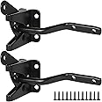 2 Pack Self Locking Gate Latch, Automatic Gravity Lever Latch for Wood Fence Gate Latch with Fasteners/5.7 Inch, Black Gate Hardware for Vinyl Fences