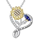 Vadmans Flower Necklace Sterling Silver Daisy/Sunflower Pendant Beautiful Flower Jewelry Gifts for Women Mother