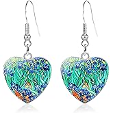 KVANU Vintage Abstract Van Gogh Painting Starry Sky Sunflower Drop Dangle Earrings for Women Painter Art Teacher Abstract Art Earrings Charm Creative Jewelry Gifts