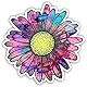 Daisy Flower Sticker for Car Truck Windows Laptop Any Smooth Surface Waterproof (White)