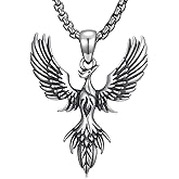 Lattd Phoenix Necklace 925 Sterling Sliver Rising Phoenix Pendant Jewelry Gifts for Men Women, w/Stainless Steel Chain 22”+2”