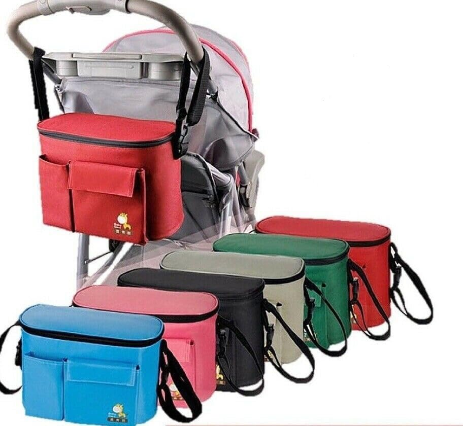 MAIL MORE Stroller Organizer with Cup Holder, Baby Pram Bag, Pushchair Buggy Organiser (Grey)