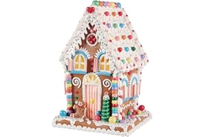 RAZ IMPORTS Raz 14" LED Lighted Claydough Pastel Colored Gingerbread House Christmas Figure 3919187