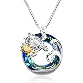 AOBOCO Axolotl/Dolphin Necklace for Women 925 Sterling Silver Animal Pendant Cute Animal Jewelry Gift for Mother Daughter