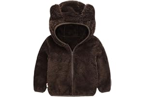JESKIDS Toddler Girls Boys Fleece Hoody Jacket Zip Up Teddy Coat Warm Winter Outwear