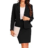 Allegra K Women 2 Piece Skirt Set Suit Business Blazer and Pencil Skirt Office Work Interview Church Outfits