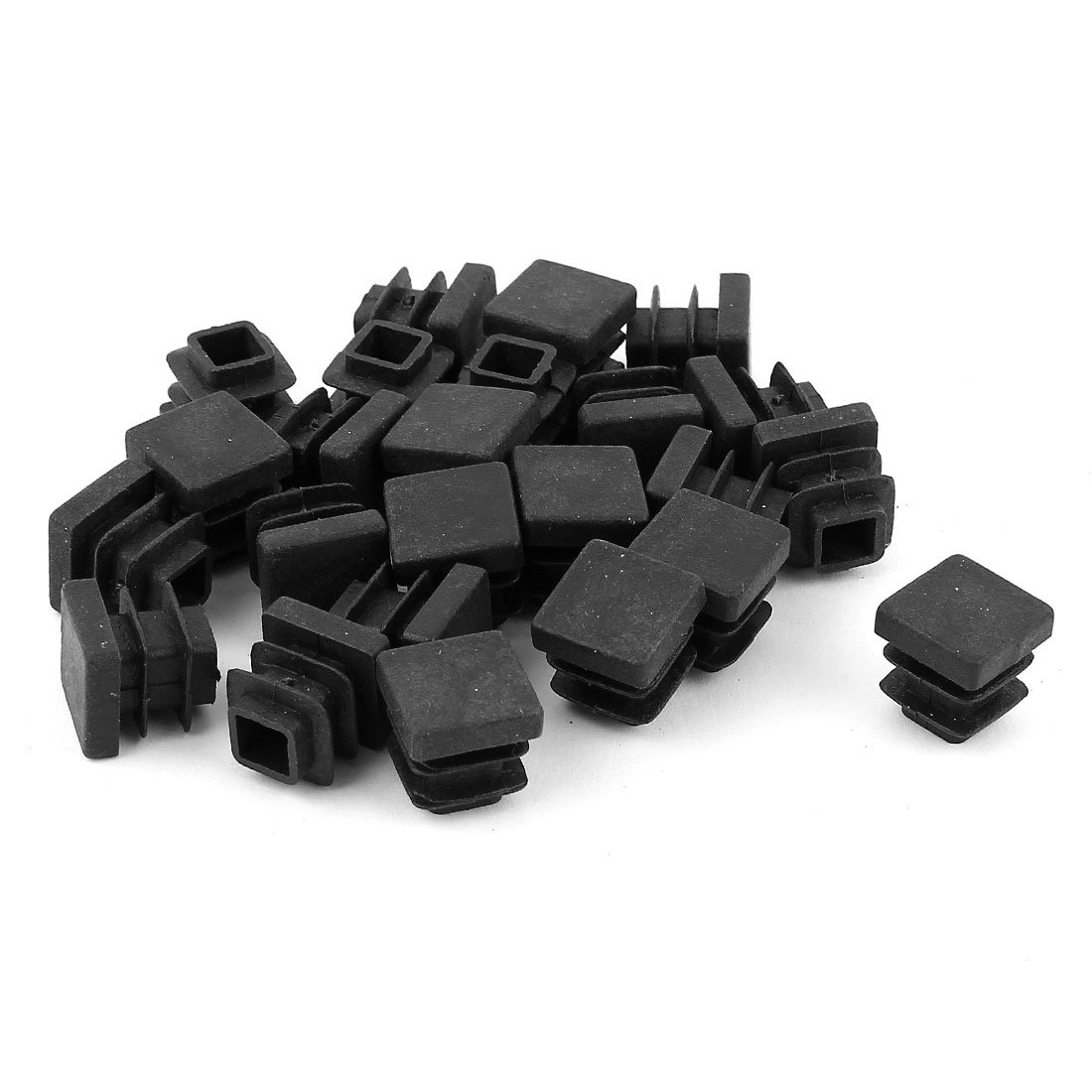 sourcingmap 13mm x 13mm Plastic Square Cap Tube Pipe Inserts End Blanking 24 Pcs