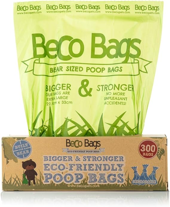 Beco Bags Dispenser Roll 300 Strong Large Poop Bags for Dogs Eco Friendly and Degradable