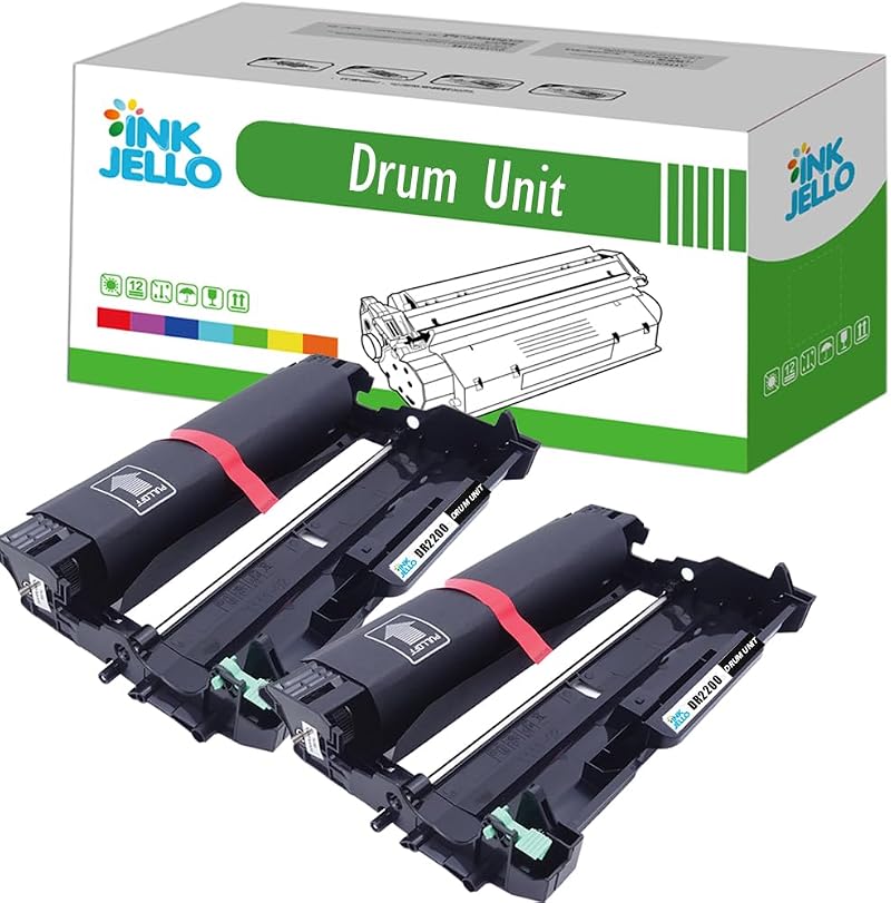 InkJello DR2200 Drum Unit 2-Pack Compatible for Brother DCP HL Fax MFC Printers