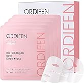 ORDIFEN Bio Collagen Real Deep Mask, Bio-Collagen Face Masks - Deep Hydrating Overnight Face Mask, Korean Skincare, 4 PCS Facial Treatments & Masks for Women - Firming & Moisturizing