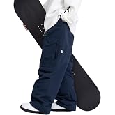 SNOWVERB Loose Fit Ski &amp; Snowboard Snow Cargo Pants for Mens and Womens | Warm Insulation, Snowproof Waterproof Design, Relaxed Baggy Fit, Cargo Storage and Adjustable Waist for Skiing Snowboarding