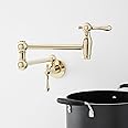 Signature Hardware 954008 4.6 GPM Double Handle Wall Mounted Retractable Pot Filler - Polished Brass